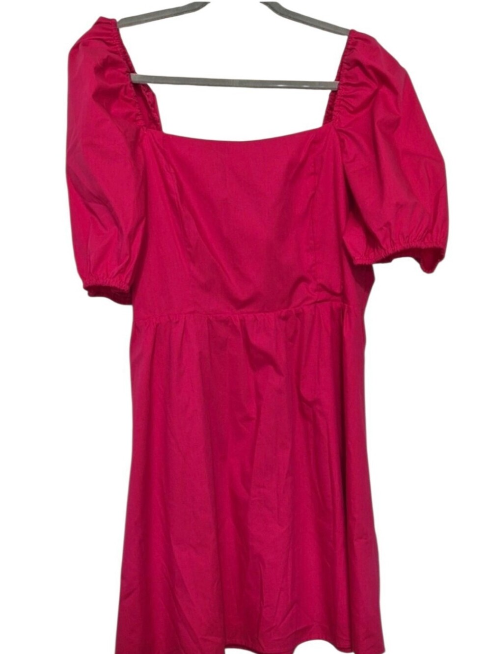 Copper Key XL Pink Puff Sleeve Square Neck Smocked Fit & Flare Dress NWT